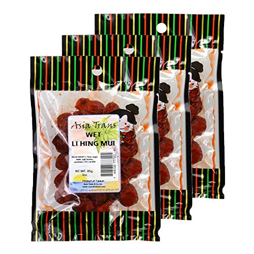 Wet Li Hing Mui Plum 3 Pack - Li Hing Mui Plum covered with sauce homemade fruit sauce. Made fresh in Hawaii.