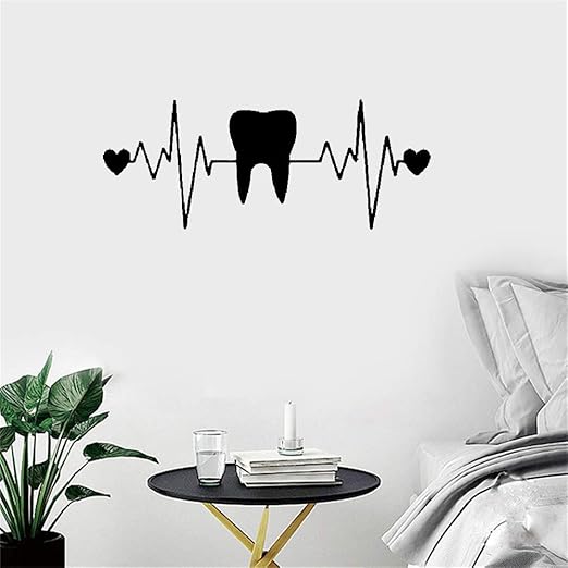 Wandaufkleber Kinderzimmer Wandtattoo Wohnzimmer Wandtattoo Schlafzimmer Zahn Zahnarzt Zahnheilkunde Herz Ecg Wand Zahnklinik Dekor Zahn Badezimmer Dekor Amazon De Baumarkt
