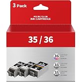PGI-35 CLI-36 Ink for Canon Cartridge Replacement for ip110 100 tr150 tr160 | Compatible with Canon PGI-35 CLI-36 Ink use for IP110 TR150 160 MINI260 MINI320 Printer (2 Black, 1 Tri-Color)