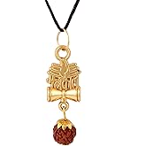 Rudra Empire Spiritual Rudraksha Trishul Mahakal Pendant Necklace for Men & Women | Hindu Religious Jewelry with Black Thread | Handmade Amulet for Meditation, Yoga & Protection
