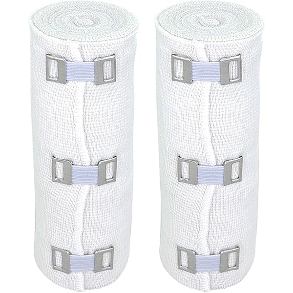 NexSkin Organic Cotton Elastic Bandage Wrap (6"" Wide, 6 Pack) | Hook & Loop Fasteners | Sports