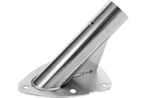 Lurrose Heavy Duty Stainless Steel Flag Pole Mount Bracket with Angled Base for Wall and Porch Outdoor Use