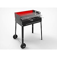  Holzkohlegrill Ferraboli XXL schwarz Balkon Garten Camping Picknick ✔ eckig ✔ tragbar ✔ stehend grillen ✔ Grillen mit Holzkohle 