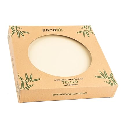 Bambus Teller 6er-Set - BPA-frei & lebensmittelecht – Picknick & Camping Geschirr