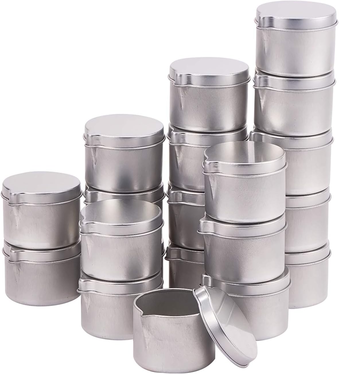 PH PandaHall 2oz. 20 Pack Metal Tins Cans Bulk Candle Tin