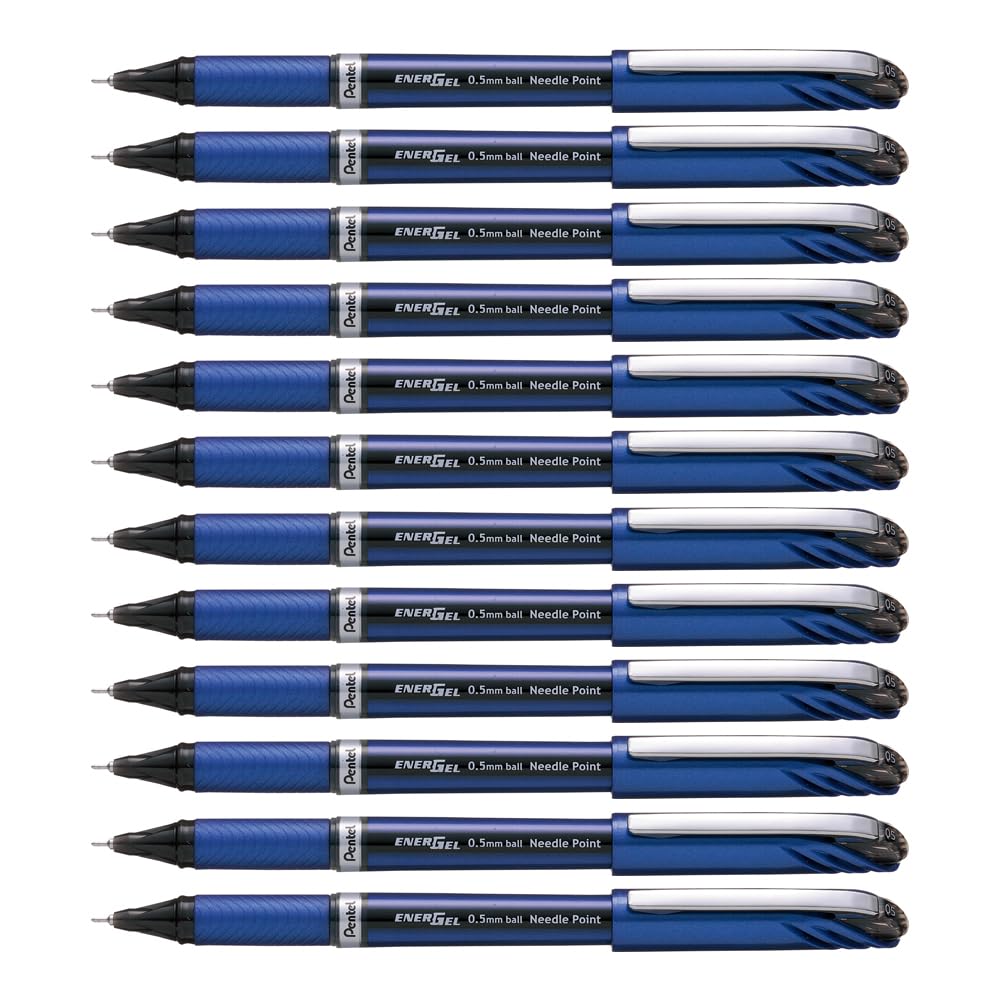 Pentel EnerGel Plus 0.5mm Tip Pen Black (Pack of 12)