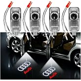 4-Pack Car LED Door Light Logo, Car Door Light Emblem Projectors Compatible with A1, A3, A4, A4L, A5, A6, A6L, A7, A8, Q3, Q5, Q7, TT, and R8; Puddle Lights for Front and Rear Doors