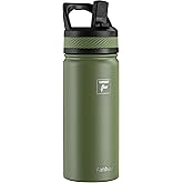 Fanhaw 18 Oz Kids Insulated Water Bottle with Straw Lid – Stainless Steel Double Wall Vacuum, Leak-Proof, BPA-Free Water Bottles for School Boys & Girls(Olive Green)