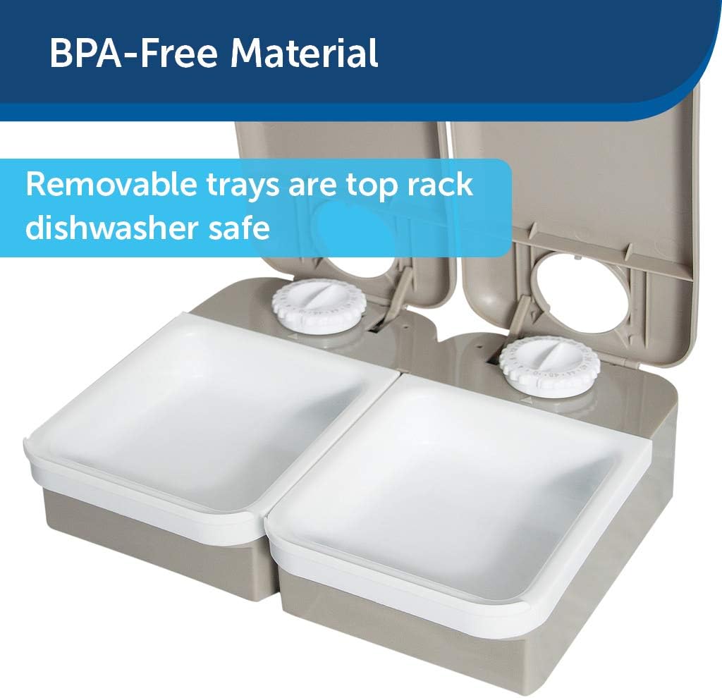 Pet Supplies : PetSafe Automatic 2 Meal Pet Feeder with Battery Powered Programmable Timer, 3 Cups Total Capacity, Cat and Small to Medium Dog Food Dispenser : Pet Self Feeders : 