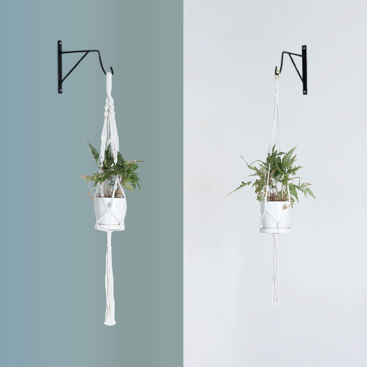 Macrame Plant Hangers 4 Pcs  - Different Hanging Planters Decorative Flower Pot Holder Stand Handmade Cotton Rope, Indoor Outdoor Boho Home Decor, 4 Legs, 4 Size, Different Tiers, 8 Hooks: Garden & Outdoor