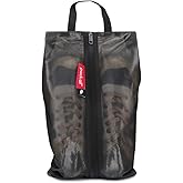 pack all Shoe Bag for Travel, Water-Resistant Shoe Pouch for Gym, Odor-Resistant Soccer Cleats Bag for Sport (Black, 1-Pack)