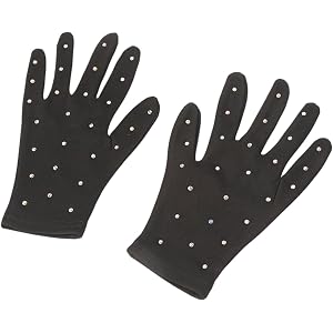 Fxzqgnh Figure Skating Gloves Glittery Ice Skating Gloves Rhinestone Dance Glove for Kids