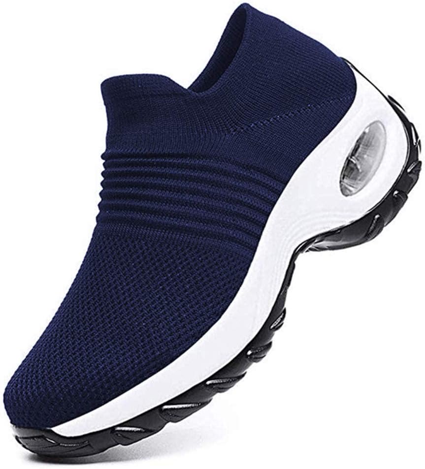 Ablanczoom Womens Walking Shoes Sock Sneakers Comfortable Mesh Wedges Platform Shoe Slip On Air Cushion Running Tennis Shoes
