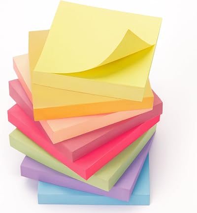 OWLKELA Sticky Notes 800 Sheets 75x75mm 8 Colors 100 Sheets Pad Set