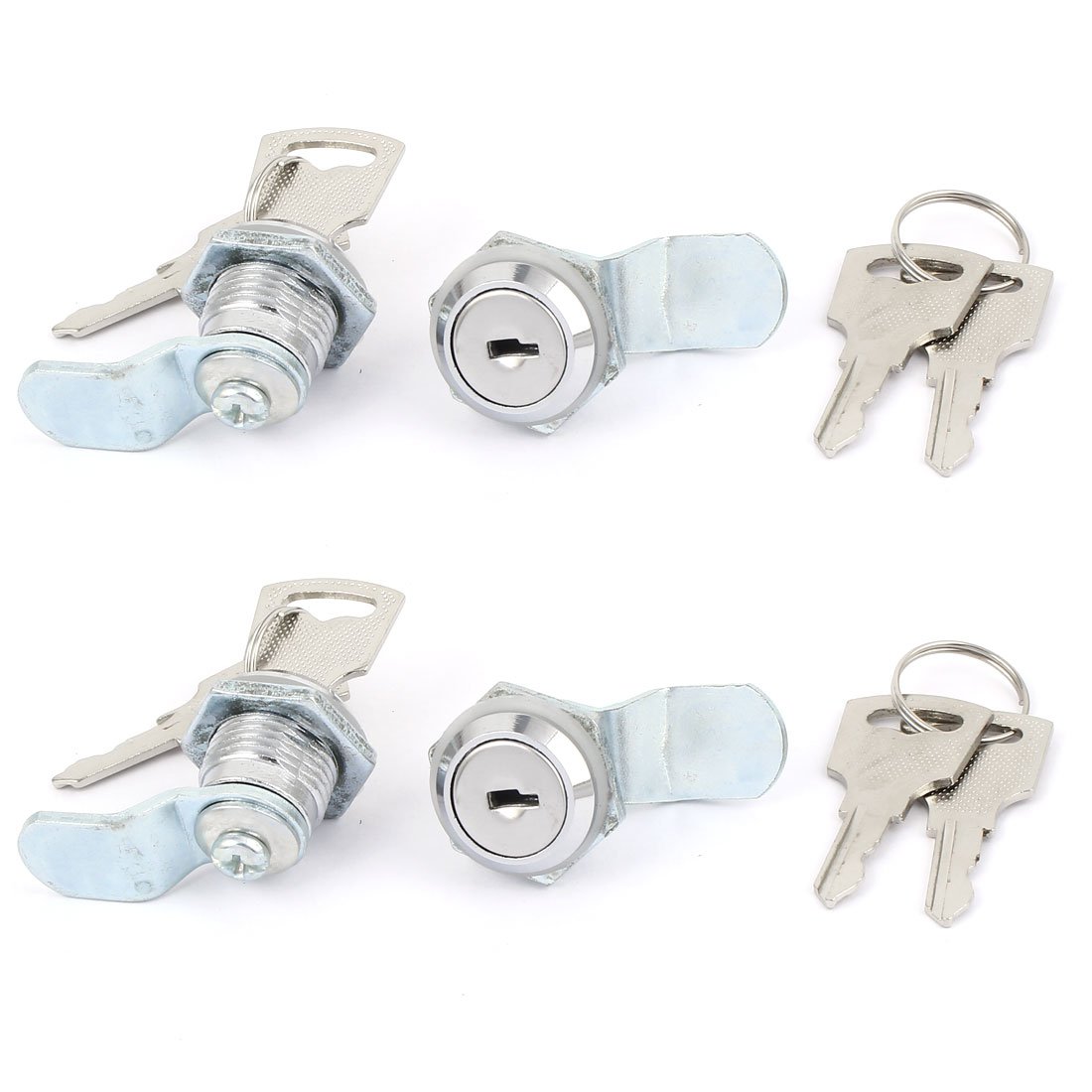 Sourcingmap 4 Pcs Door Cabinet Cross Shaped Metal Core Cam Lock with 2 Keys