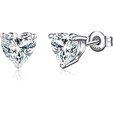 JiaYangJY Sterling Silver Triangle CZ Diamond Stud Earrings for Women Men 18K Gold Plated 3 Prong Trillion Cut Fake Diamond Earring