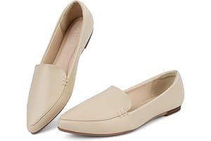 MUSSHOE Loafers for Women Comfortable Pointed Toe Memory Foam Women's Loafers