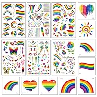 Jatidne Rainbow Tattoos for Kids Birthday Party Favors Colorul Temporary Tattoos Rainbow Party Supplies 20 Sheets