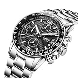 LIGE Water Resist Analog Quartz Stainless Steel Mens Dress Watch