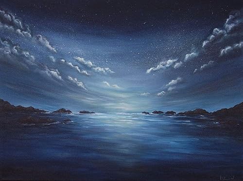 Amazon Com Evening Ocean Coastal Night Sky Painting Starry Ocean Art Large Gallery Wrapped Liz W Ltd Giclee Print Handmade Amazon Com Evening Ocean Coastal Night Sky Painting Starry Ocean Art Large Gallery Wrapped Liz W Ltd Giclee Print Handmade
