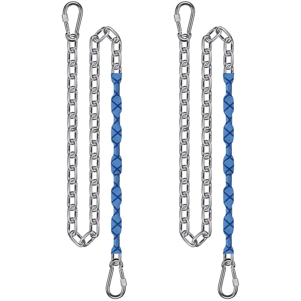 Photo 1 of BeneLabel 2Pcs 65" Stainless Steel Swing Chains with 4 Quick Connection Buckles, Heavy Duty Hanging Kit for Indoor Outdoor Playground Swing Set, Hammock Chairs, Sandbags and More, 1000 lb Capacity