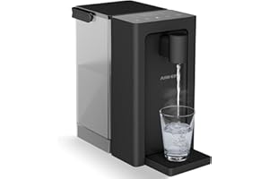 AIRHOP Instant Hot Water Dispenser, Quick Heating Countertop Water Dispenser with Child Locks, Adjustable 5 Temp 3 Water Volume Dispense, 100OZ 3L Removable Tank, Ideal for Home Office Kitchen, Black