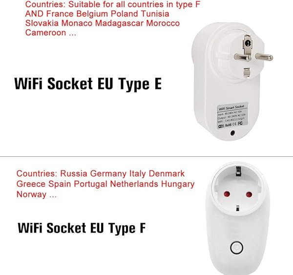 eWeLink Enchufe Inteligente WiFi EU Tipo E Soporte Control Remoto Funcin de Temporizacin Control de Voz Compatible con Amazon Alexa y para Google Home IFTTT