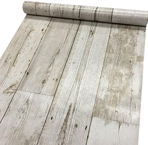 LoveFaye Nostalgic Wood Grain Furnitures Protective Paper PVC Shelf Drawer Liner Self-Adhesive Shelved Dresser Bed Headboard Decor 17.7 Inch by 13 Feet