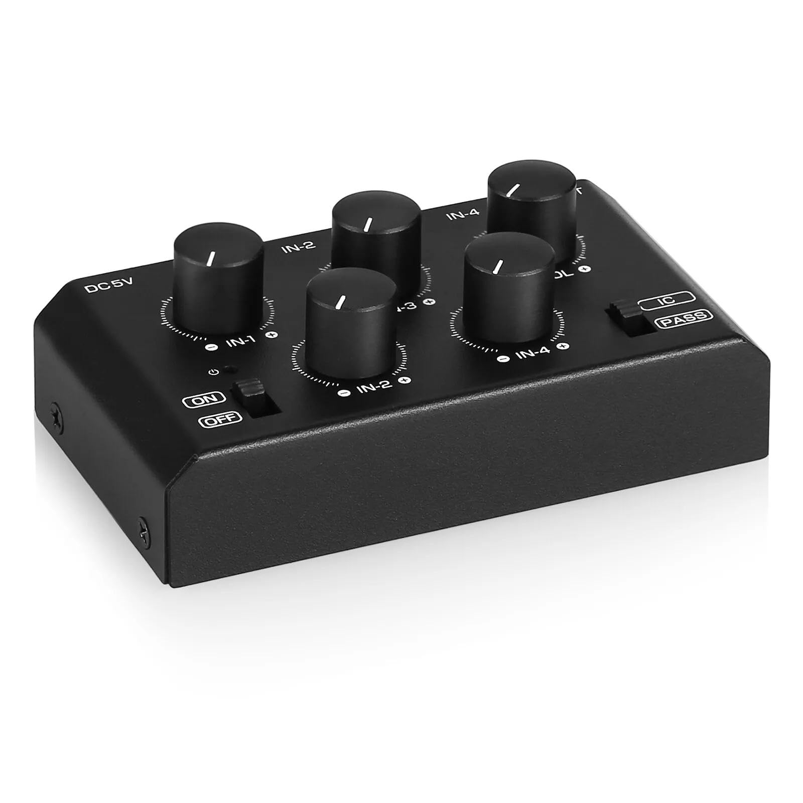 Mini Stereo 4 Channel Audio Mixer Ultra Low-Noise Home/Studio/Bar Line Mixer