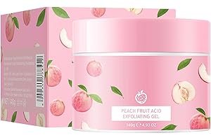 Aiihoo Face & Body Scrub, Peach Fruit Acid Exfoliating Gel 140g, Gentle Exfoliator for Smoother Texture, Refreshing Daily Cle