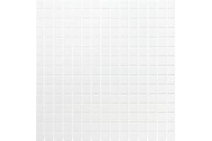 URBN.DESIGN URBN Contemporary Flat White Non-Iridescent Glass Mosaic Tile for Indoor and Outdoor - Single Sheet (13 inches x 13 inches, 1.15 SQ FT)