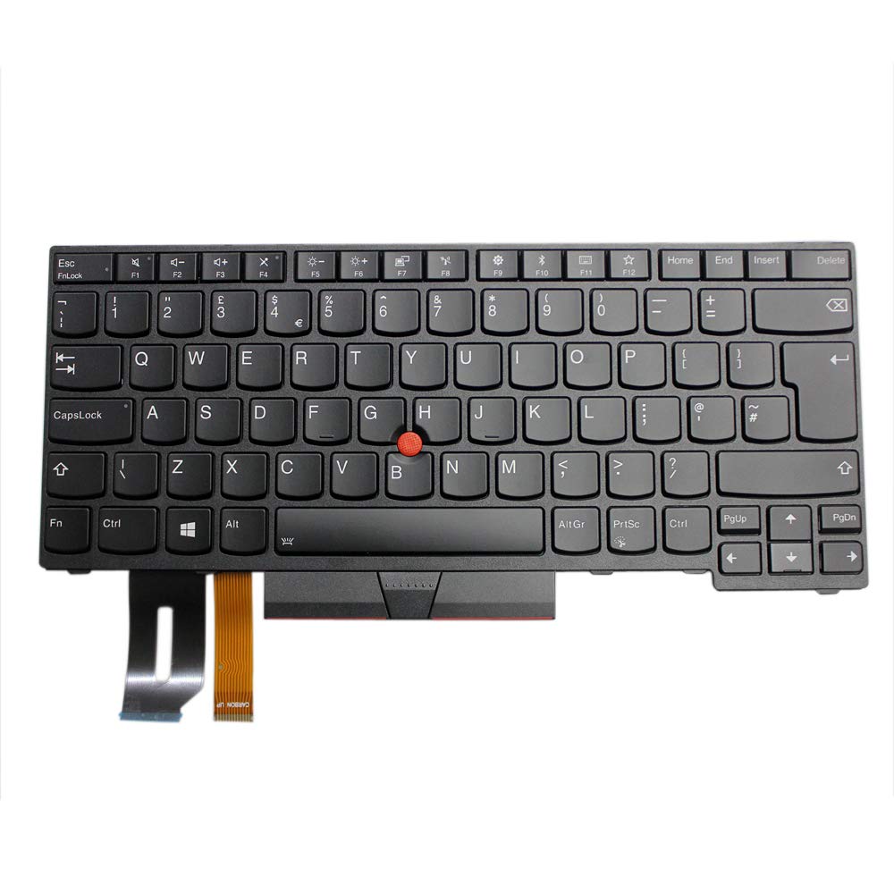 Gintai NoBacklit Keyboard UK Layout for Lenovo Thinkpad L380, L380 Yoga, L390, L390 Yoga, E480, L480, T480s, E485, E490, L490, T490, E495, T495, P43s 01YP308 01YP348 01YP388 01YP468 01YP508 01YP548
