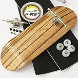 Peoples Republic Zebra 32mm n.EXT Complete Wooden Fingerboard w CNC Lathed Bearing Wheels