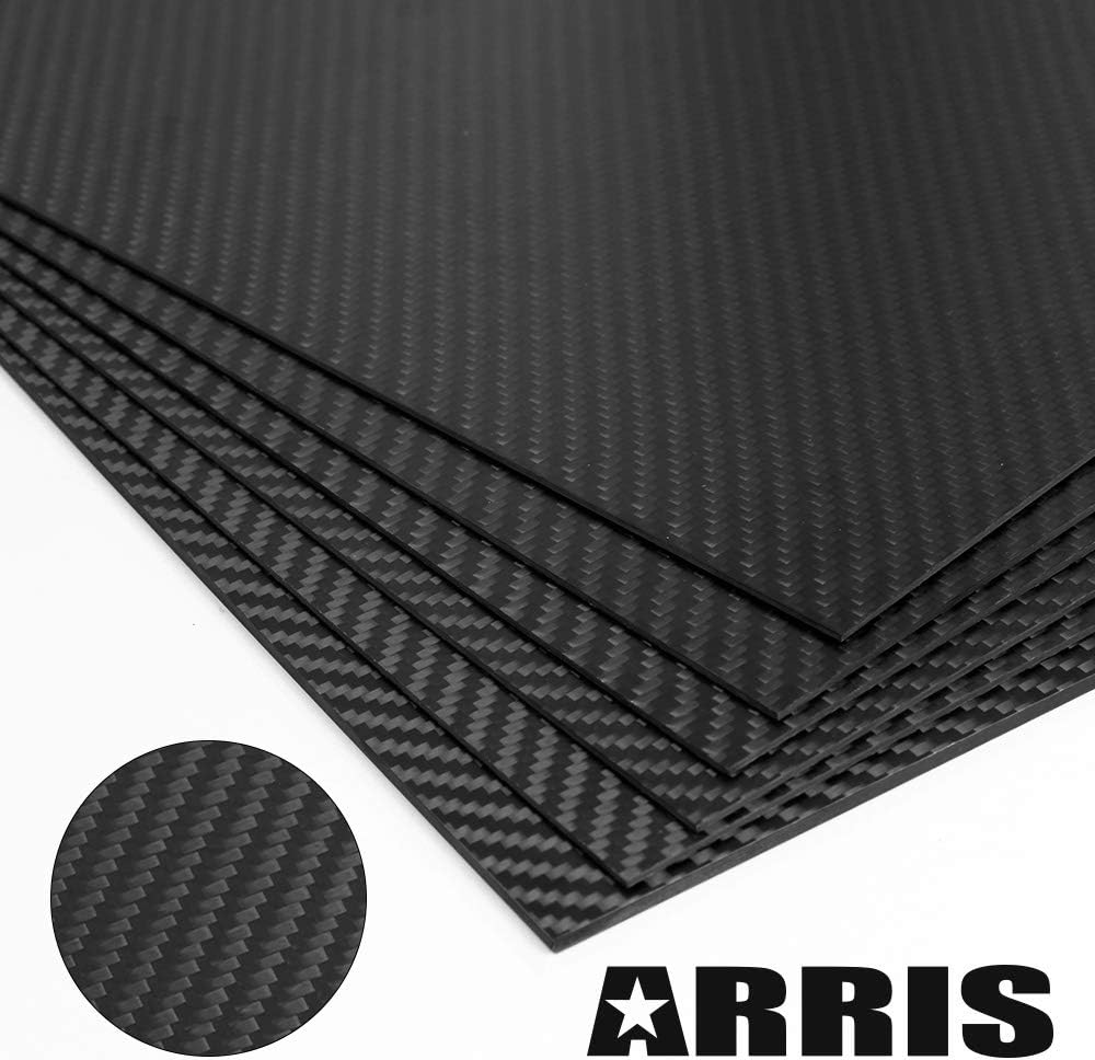 ARRIS 400X500X1.5MM 2.0MM 2.5MM 3.0MM 4.0MM 5.0MM 100% 3K Carbon Fiber Plate Plain Weave Panel Sheet (Glossy Surface)