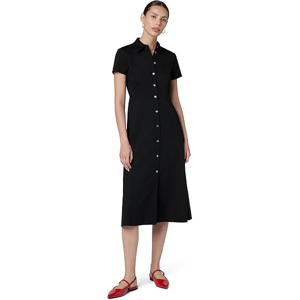 Theory Women's Short-Sleeved Button Down Midi Dress, White, 12 at Amazon  Women's Clothing store