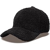 MGBPEI Women's Winter Baseball Cap Adjustable Solid Color Lamb Wool Warm Baseball Cap Unisex Unconstructed Plain Cap