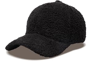 MGBPEI Women's Winter Baseball Cap Adjustable Solid Color Lamb Wool Warm Baseball Cap Unisex Unconstructed Plain Cap