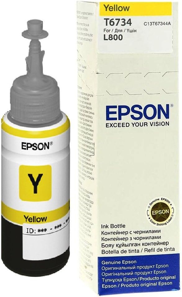 Epson EcoTank T6734 Yellow Ink Bottle 70ml for L1800 L800 L850 Printers