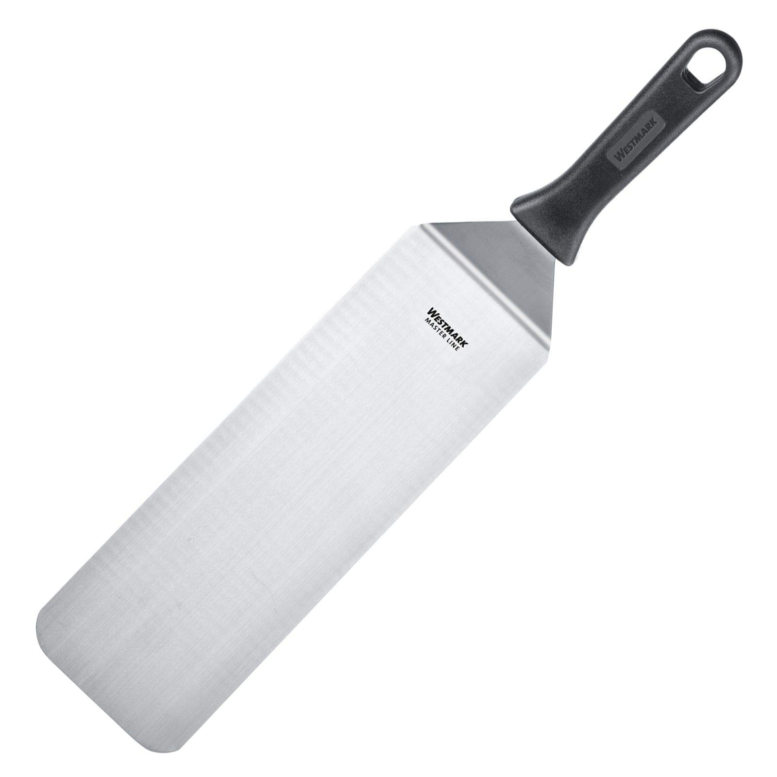 Westmark Professional Grill Spatula, angled, flexible, solid, blade size: 9.5 x 27.5 cm, length: 43 cm, stainless steel/plastic, Master Line, black/silver, 13422270