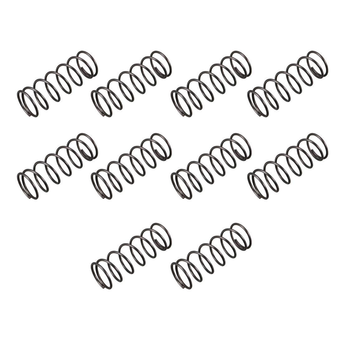 sourcingmap Compression Spring - 1.2mm Wire Dia , 15mm OD , 40mm Free Length Spring Steel Extension Spring,Black,10Pcs