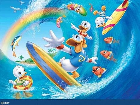 Amazon Co Jp Yrkfdg 古典的な木製パズル家族教育教育楽しいゲームおもちゃ ドナルドダックスケートボードポスター 大人と子供のための1000ピースのパズルゲームは不可能に挑戦します ホーム キッチン