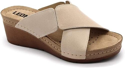 Leon 1008 Sandales Sabots Mules Chaussons Chaussures En Cuir Femme Amazon Fr Chaussures Et Sacs