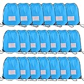 20 Pcs Drawstring Bags,Bulk Draw String Backpack, DIY Gym Sports Cinch Bag Sackpack for Women Men, Sky Blue