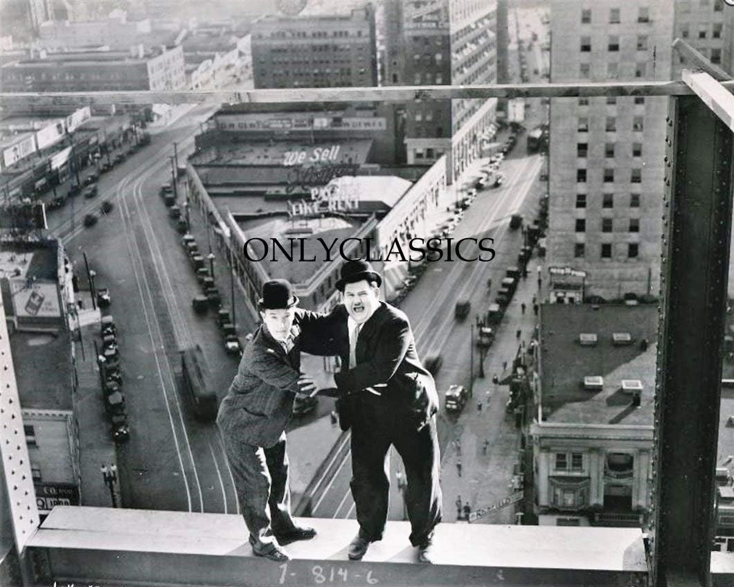 Photographs - OnlyClassics ICONIC FUNNY GUYS LAUREL & HARDY CONSTRUCTION MAYHEM COMEDY DUO 8X10 PHOTO
