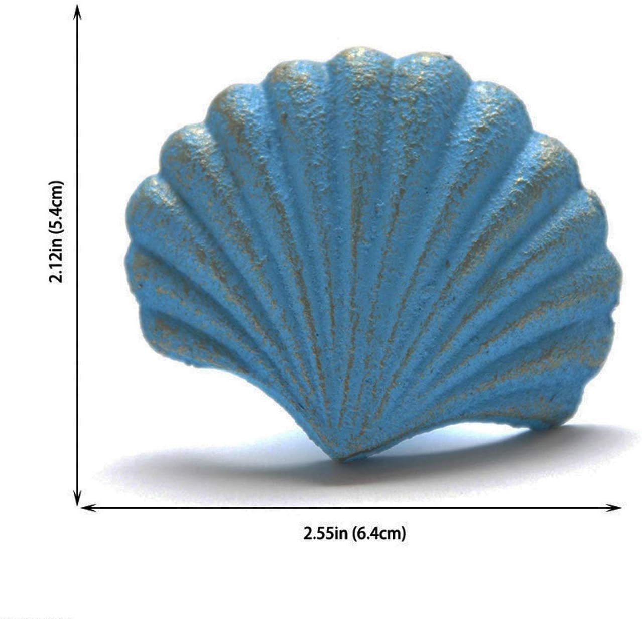 Retro Cast Iron Drawer Pulls Handles for Dresser Cupboard Wardrobe Cabinet Kitchen Drawer Handle Beach Ocean Theme Sea Horse Starfish Seashell and Crab Knobs 4 Pack (Blue) - Image 3
