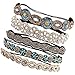 Ondder 5 Pieces Rhinestone Beads Elastic Headband Handmade Crystal Beads Hairbands Hair Accessories For Women