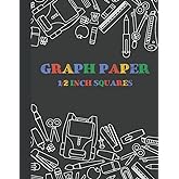 1/2 Inch Squares Graph Paper Notebook: 8.5" x 11" Grid Paper Notebook for Kids, 110 Pages, Graph Paper Notebook for Math and Science Students, Quad Ruled Paper (Graph Paper Notebooks)