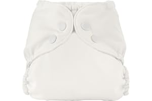 Esembly Cloth Diaper Outer, Swim Diaper, Waterproof Cloth Diaper Cover, Leak-Proof, Breathable Layer Over Prefolds, Flats or Fitteds, Reusable Diaper with Snap Closure - Size 2 (18-35lbs), Parchment