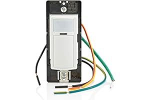 Leviton Decora Vacancy Motion Sensor In-Wall Switch, Manual-On, 5A, Works as Single Pole or 3-Way, DVS05-1LZ, White/Ivory/Light Almond