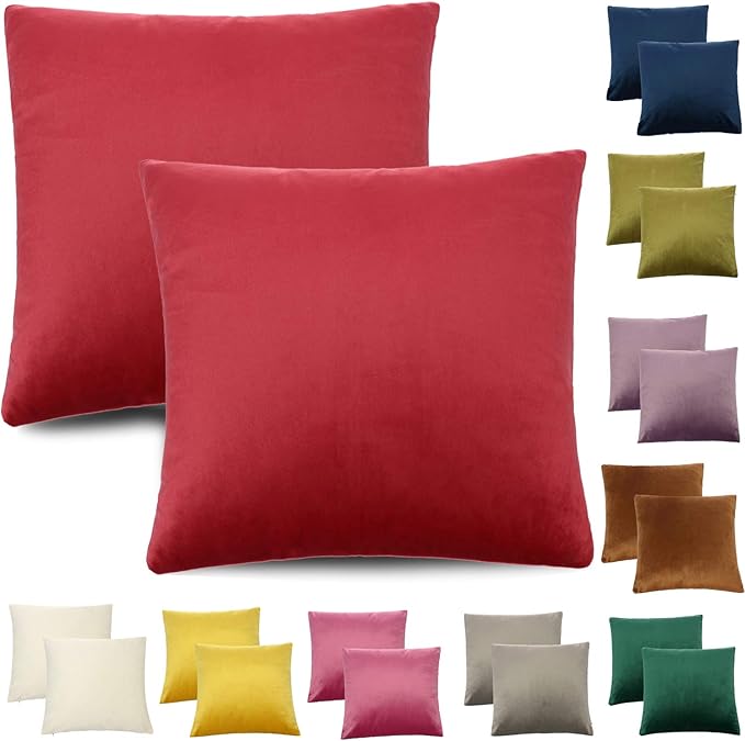 Kissenbezug 50x80cm Gelb 2er Set - Samt Bezug Mit Blumenmuster Für Wohnzimmer